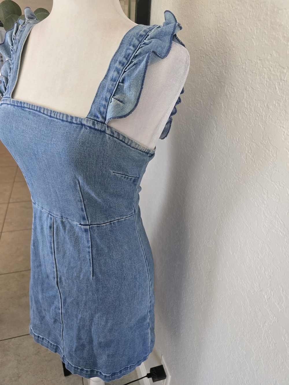 Show Me Your MuMu Ruthie Ruffle Denim Mini Dress - Picture 4 of 9
